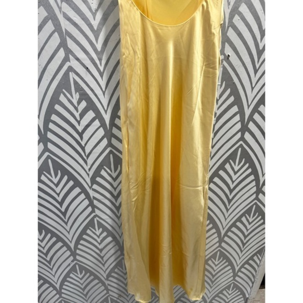Princess Polly Yellow Odyssa Satin Halter Open Back Maxi Dress Formal Evening 8 - Picture 8 of 9